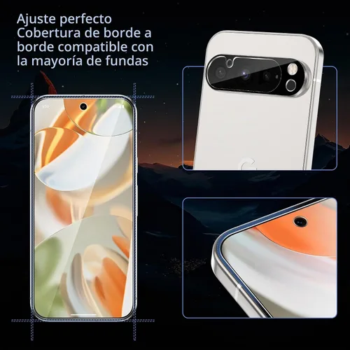 Vista 7 de SPARIN - Protector de pantalla para Google Pixel 9 Pro XL de 6.8 pulgadas, [paquete de 2+2] Pixel 9 Pro XL, vidrio templado, fácil instalación
