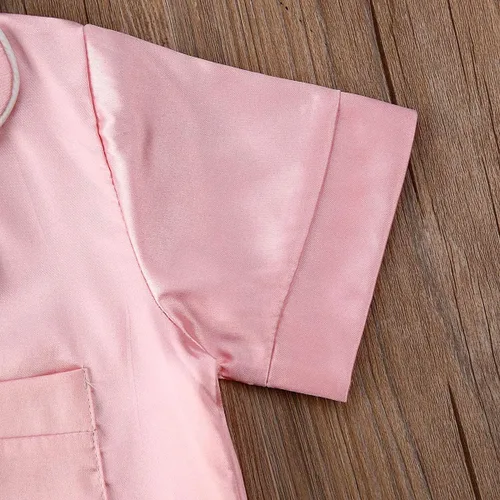 Vista 141 de Conjunto de pijama de manga larga con botones para niña pequeña, conjunto de ropa de dormir