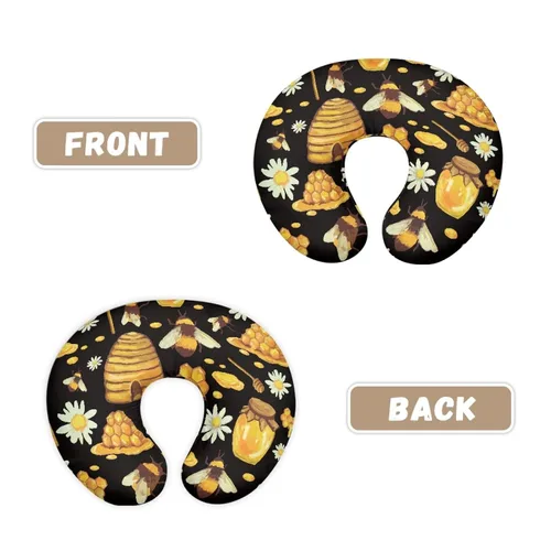 Vista 3 de Forchrinse Bee Daisy - Funda de almohada de lactancia elástica para bebé, fundas de lactancia extraíbles para almohada de lactancia, bonita funda