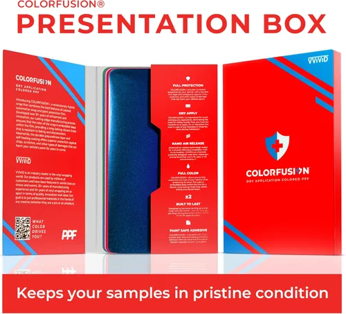 Vista 8 de ColorFusion PPF de VViViD, El Libro de Muestras de Película de Protección de Pintura de Aplicación Híbrida Cosmética Definitiva