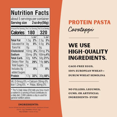 Vista 2 de Al Dente Carba-Nada Rigatoni & Cavatappi Variedad – Bajo en carbohidratos, alto en proteínas – Dieta apta para dieta cetogénica y de puntos, fideos