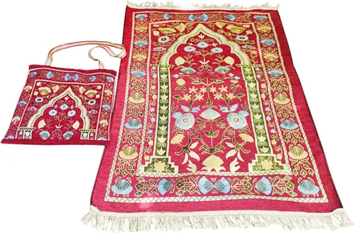 Vista 10 de Alfombra de oración musulmana, alfombra islámica para oraciones musulmanas, gran regalo de Ramadán para hombres musulmanes, mujeres, alfombra