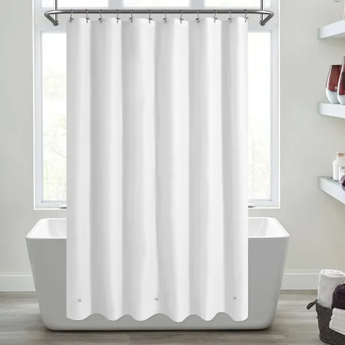 Vista 27 de Cortina de regadera para cabina de ducha 36x72, forro de cortina de regadera de plástico PEVA para baño, ligera e impermeable, 36 x 72, transparente