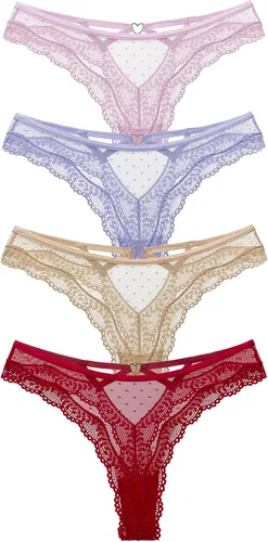 Vista 17 de Meshal Tanga sexy para mujer, bragas de algodón, con espalda en T, 5 unidades, hipster 1908-4pack