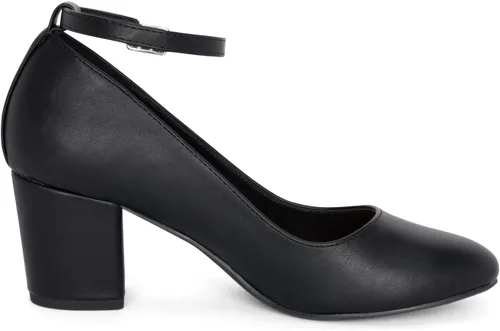 Vista 3 de Hype Zapatos de tacón de bloque con correa de tobillo ajustable y puntera redonda cerrada para mujer