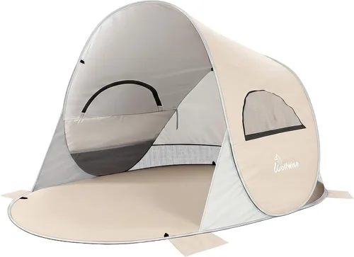 Vista 16 de WolfWise carpa para playa desplegable fácil de armar con FPS 50+, brinda sombra y protección al instante Azul