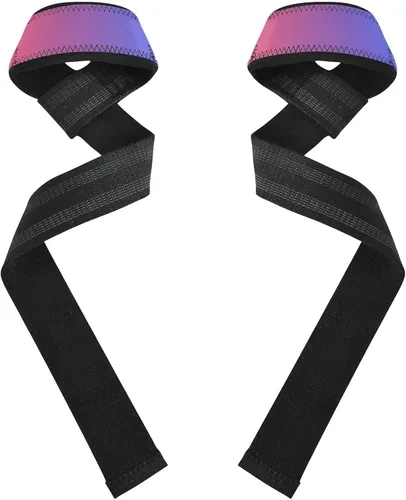 Vista 2 de Red Blue Gradient Weight Lifting Straps 26" Power Workouts Working Out Gym Accessories for Powerlifting, Strength Training, Bodybuilding