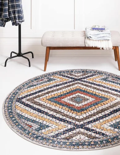 Vista 9 de Unique Loom Aramis Collection - Alfombra rectangular de 4 pies 1 pulgada x 6 pies 1 pulgada, color azul y azul claro