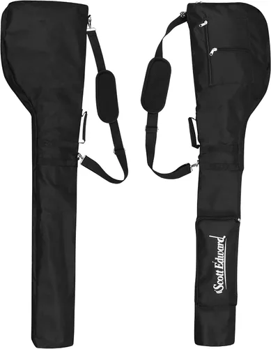 Vista 3 de Scott Edward Foldable Golf Club Carry Bag, Portable Sunday Pencil Bag, Lightweight Waterproof Training Case, Holds 7-12 Clubs