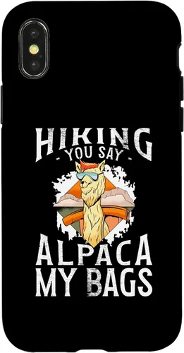Vista 4 de Funda para iPhone 14 Senderismo You Say Alpaca My Bags Llama Alpaca