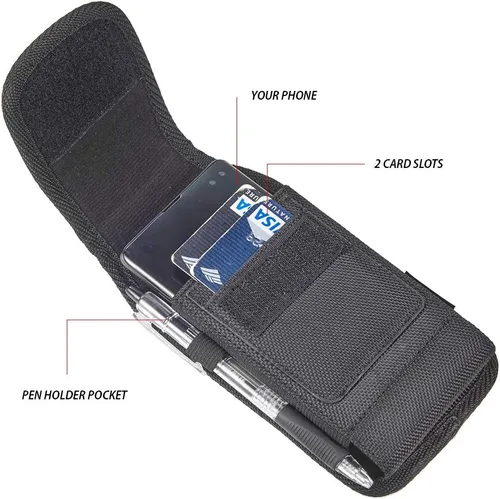 Vista 3 de LUXMO - Funda de lona resistente y resistente para teléfono celular, con clip para cinturón, compatible con Samsung Galaxy Motorola Moto TCL Nokia