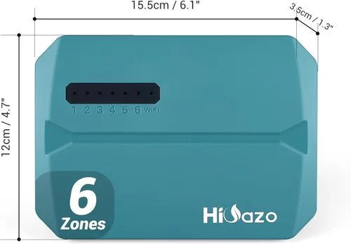 Vista 8 de Controlador de aspersor inteligente de 6 zonas, controlador de riego WiFi para interiores, APP gratuita, compatible con sensor de lluvia, ajuste