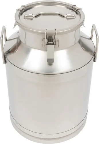 Vista 21 de Cubo de leche de acero inoxidable de 5 litros y 1.32 galones, cubo de vino con tapa sellada, resistente (5 l, sin grifo)