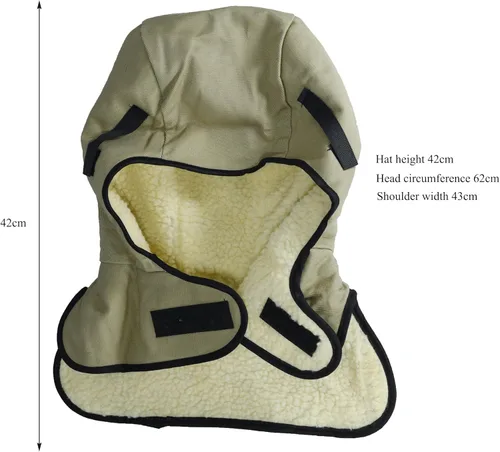 Vista 3 de RIVERWELD Calentador de invierno Capucha de soldadura Franela Color Caqui Tela ignífuga para soldadores Match Soldadura Casco de soldadura Equipo
