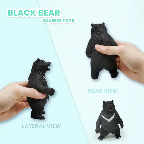 Vista 3 de ZTATU Pelotas antiestrés de oso negro para adultos (1 unidad) juguetes esponjosos para niños, bolas sensoriales, juguetes sensoriales para niños