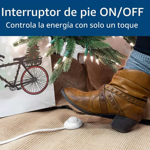 Vista 3 de Philips Interruptor de pie enchufable, 9 pies, cable de extensión de enchufe plano de 1 salida, con interruptor de encendido/apagado, cable