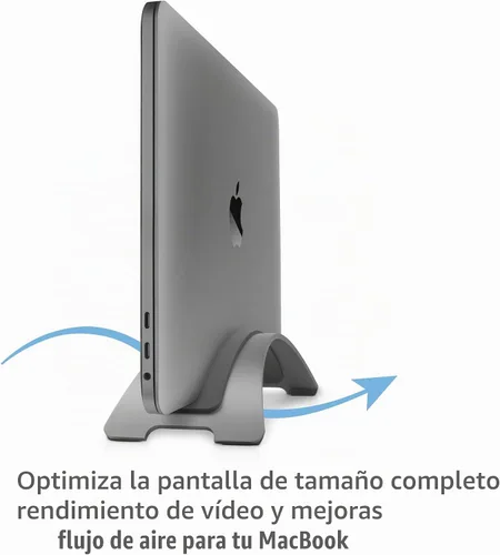 Vista 3 de Twelve South BookArc para MacBook Soporte de escritorio vertical que ahorra espacio para portátiles Apple (Gris Espacial) *No compatible con M1