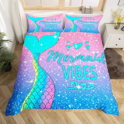 Vista 26 de Erosebridal Funda de edredón lavanda para niños, niñas, adultos, mujeres, funda de edredón de árboles verdes, tamaño individual, juego de ropa