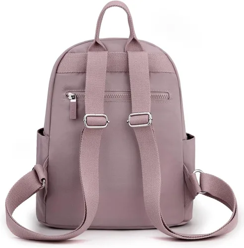 Vista 4 de Collsants Pequeña mochila de nailon para mujer, ligera, mini mochila de viaje, Rosado, Mochila de moda