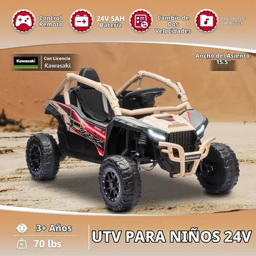 Vista 2 de Kawasaki Teryx KRX UTV con licencia de 24 V con control remoto para Begie