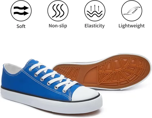 Vista 3 de yageyan Zapatos bajos de lona para hombre Zapatillas casuales clásicas Zapatos de moda en blanco y negro