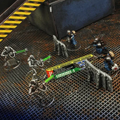 Vista 2 de LITKO Medidor de combate de 3 pulgadas Compatible con WH40K 10th Ed Marcas de rango y recordatorios de fase de doble cara con impresión UV