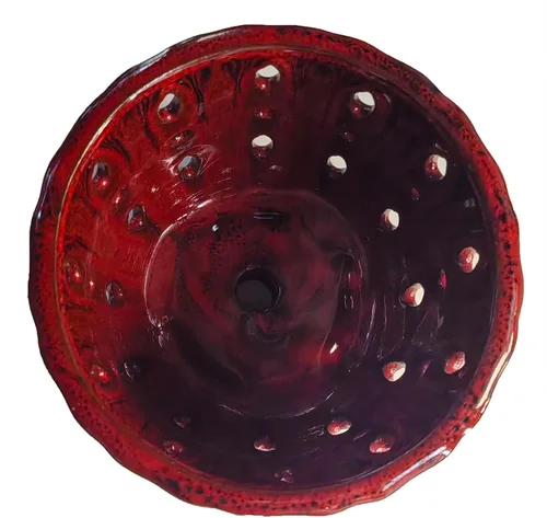 Vista 8 de Maceta de Cerámica para Orquídeas con Platillo Adjunto y Agujero de Drenaje de 6 Pulgadas (Rojo)