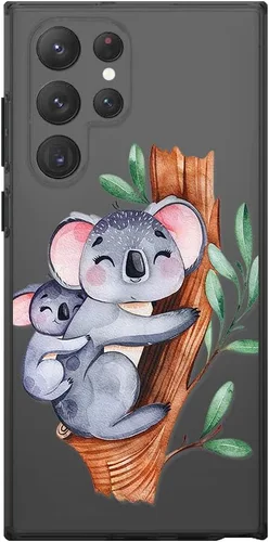 Vista 2 de Blingy's Funda para Samsung Galaxy S23 Ultra, lindo diseño de oso koala divertido estilo animal de dibujos animados, funda protectora transparente