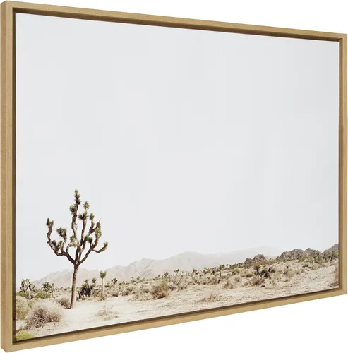 Vista 8 de Kate and Laurel Sylvie Lone Joshua Tree - Lienzo enmarcado para pared, diseño de Amy Peterson Art Studio, 18 x 40 pulgadas, natural, arte decorativo