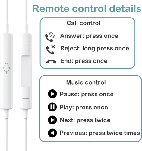 Vista 7 de Paquete de 2 auriculares tipo C con cable para iPhone 15 16 16e 17 Pro Max, auriculares USB C con micrófono y auriculares con cancelación de ruido