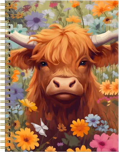 Vista 7 de Cuaderno de espiral para mujer, cuadernos universitarios A5 de 6 x 8.4 pulgadas, 120 páginas rayadas con papel grueso de alta calidad, perfecto