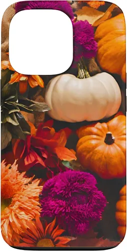 Vista 10 de Funda con temática de otoño para iPhone 16, diseño de calabaza, niña, mujer, diseño vintage de otoño