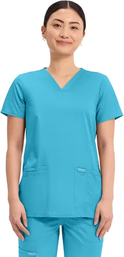 Vista 15 de Workwear Revolution Mujeres Scrubs Top V-cuello WW620 Negro