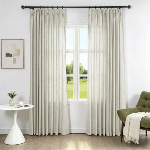 Vista 20 de Fcosie Cortinas plisadas filtrantes de luz para sala de estar, dormitorio, granja Kithcen, protección de privacidad, mezcla de lino, 2 paneles, 50