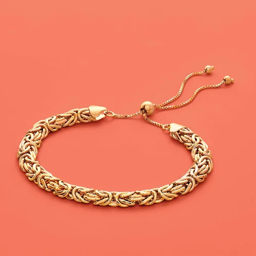 Vista 6 de Ross-Simons Pulsera Bolo bizantino de oro amarillo de 14 quilates, Oro, no conocido