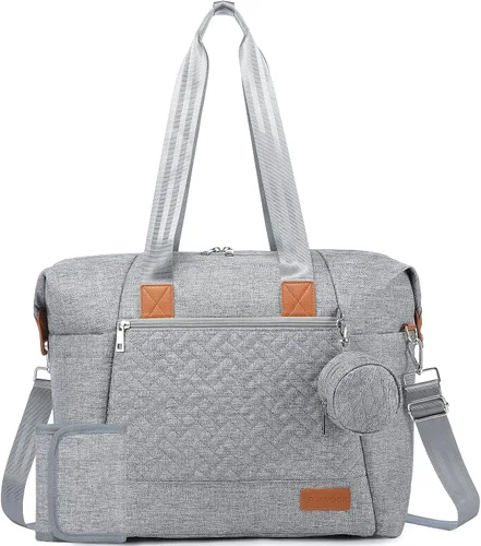 Vista 10 de LOVEVOOK Bolsa de pañales, bolsa de pañales para bebé, bolsa de pañales de viaje impermeable con cambiador
