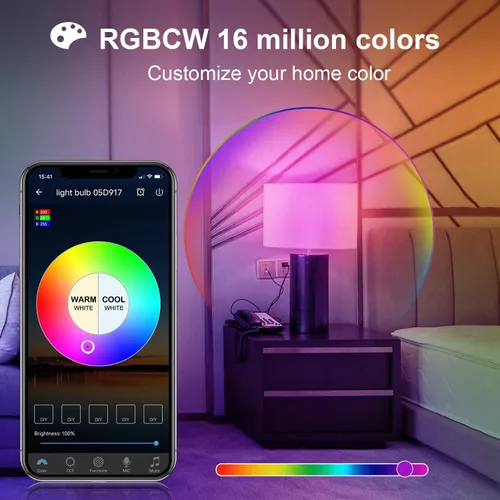 Vista 3 de YHW Surplife App Smart WiFi Bombilla 9W