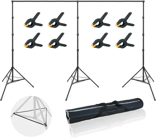 Vista 10 de LINCO Soporte de fondo para fiestas, 9 x 20 pies, kit de fondo de estudio de video resistente 4166 para bodas, fiestas, sesión de fotos