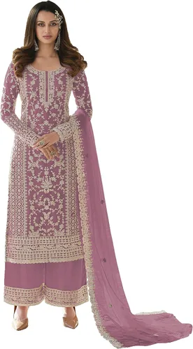 Vista 6 de STELLACOUTURE India paquistaní Eid festival red bordado material salwar kameez traje para las mujeres con dupatta 2406-O