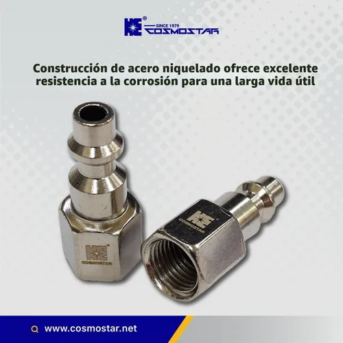 Vista 4 de COSMOSTAR Industries - Enchufe de aire MNPT de acero de 1/4 pulgadas, enchufe de 1/4 de pulgada y conector NPT de 1/4 pulgadas con sellador