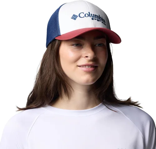 Vista 120 de Columbia Gorra de bola de malla Bandera antigua de malva/blanco/pescado