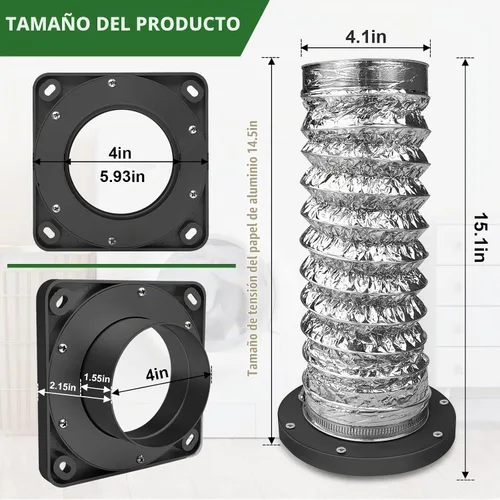 Vista 2 de Acoplamiento magnético de ventilación para secadora, kit de conector magnético de ventilación de secadora DV180, incluye una manguera de ventilación