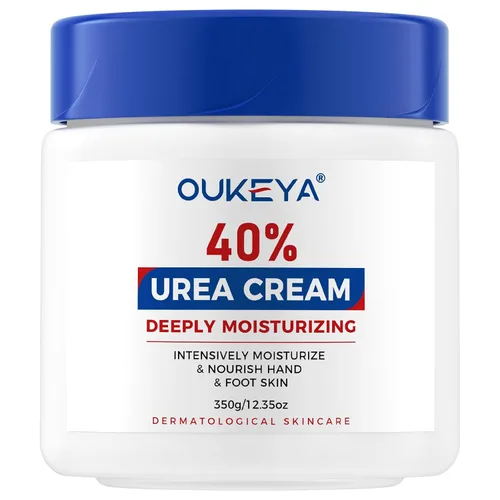 Vista 2 de OUKEYA Crema de Urea 40 Por Ciento, Crema para Manos y Pies para Sequedad y Grietas, Loción de Urea para Pies de Fuerza Máxima (350g)