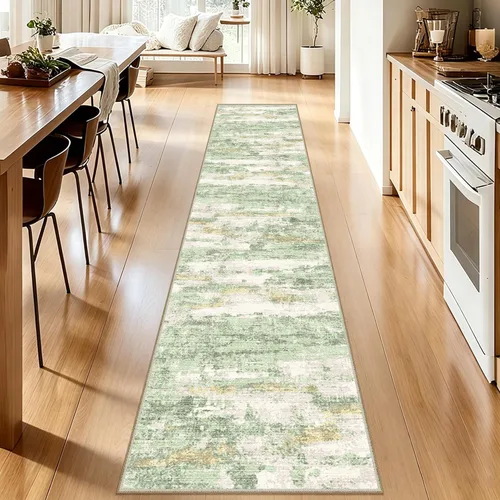 Vista 22 de Alfombra de pasillo lavables de 2 x 5, moderna alfombra abstracta para corredor, alfombra de pasillo de cocina ultrafina con respaldo
