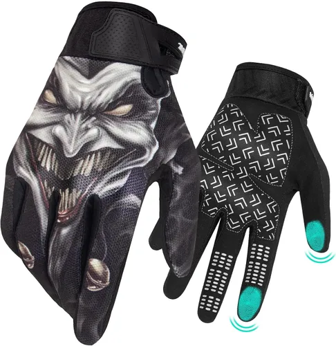 Vista 7 de Guantes de motocicleta RIGWARL para hombres y mujeres con función táctil, guante ligero para bicicleta de tierra antideslizante, guante de esqueleto