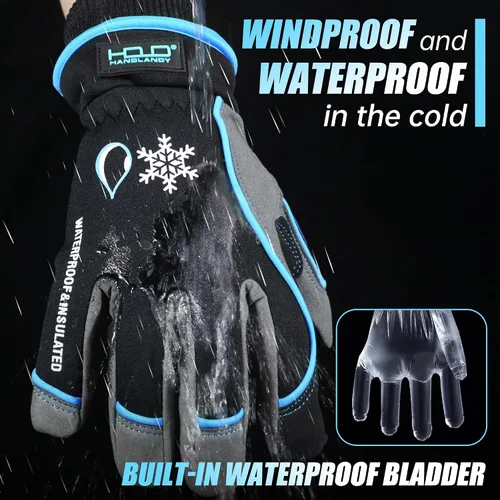 Vista 2 de HANDLANDY Winter Work Gloves, 3M Thinsulate Waterproof Insulated Glove for Men Women