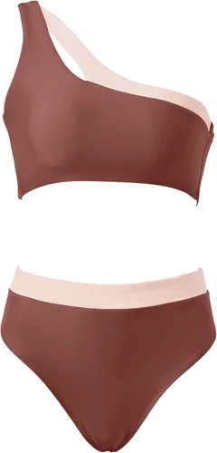 Vista 32 de MOOSLOVER Traje de baño de dos piezas con corte alto y cintura alta para mujer