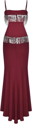 Vista 4 de Vestidos Fiesta cóctel para Mujer, Vestido Fiesta lentejuelas y hombros descubiertos,Vestido Fiesta lentejuelas