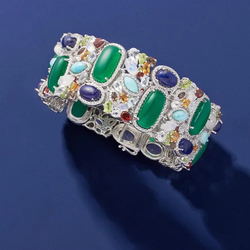 Vista 4 de Ross-Simons 90.00 ct. t.w. Multi-Gemstone Bracelet in Sterling Silver