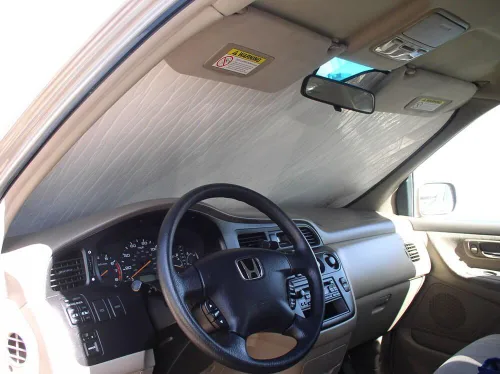 Vista 9 de HeatShield, The Original parasol para parabrisas con ajuste personalizado para Honda Odyssey Minivan 2005, 2006, 2007, 2008, 2009, 2010 serie Gold